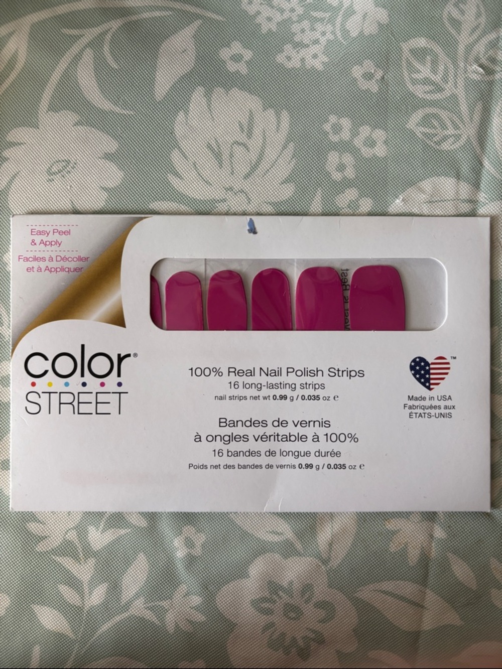 Color Street Bright Magenta Nail Polish Strips - Peel & Apply Set